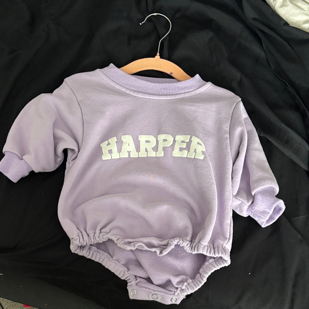 “harper” baby sweatshirt onesie